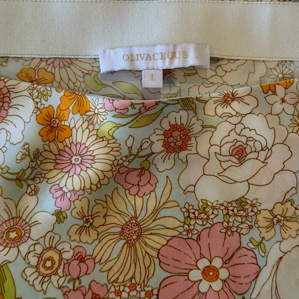 Olivaceous Floral Maxi Skirt in Pale Blue, Pink, Orange & Cream - Picture 5 of 6